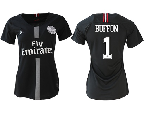 Women's Jordan Paris Saint-Germain #1 Buffon Home Soccer Club Jersey